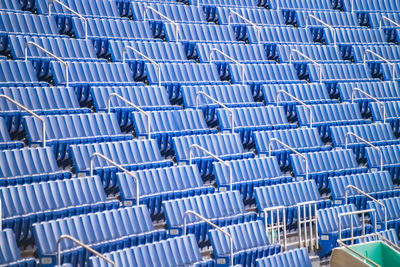 Full frame shot of empty chairs