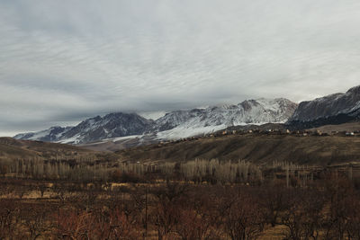 Scenic view of mountains against sky