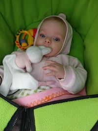 Portrait of cute baby lying down
