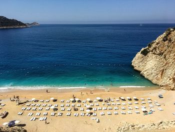 High angle view of beach against sky