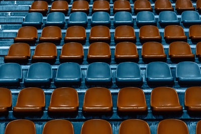 Full frame shot of seats in row
