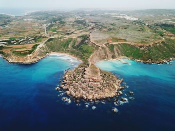 Aerial view of sea and landscape