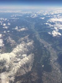 Aerial view of dramatic landscape