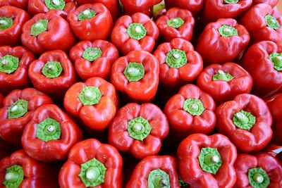 Full frame shot of red bell peppers