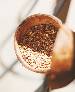 High angle view of coffee on table