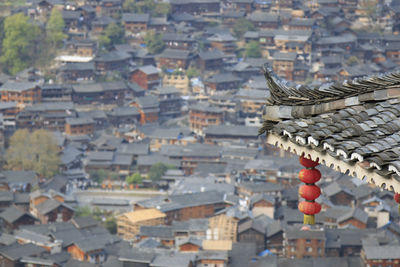 Aerial view of buildings in city