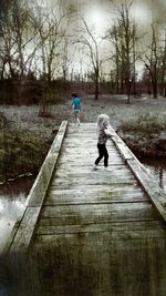 People walking on footpath