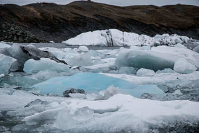 Scenic view of frozen river