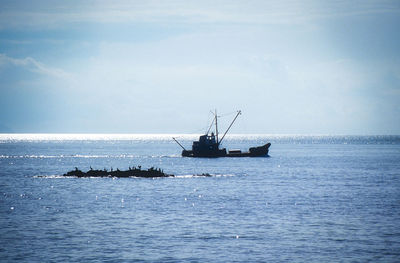 Fisher boat on the sea