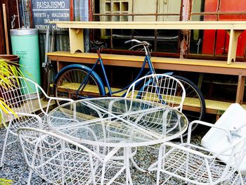 Bicycle parked in parking lot