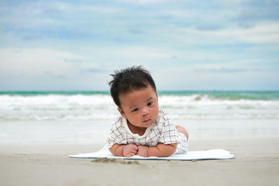 Portrait of boy on beach