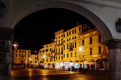 Illuminated city at night