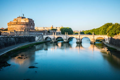 Arch bridge over river