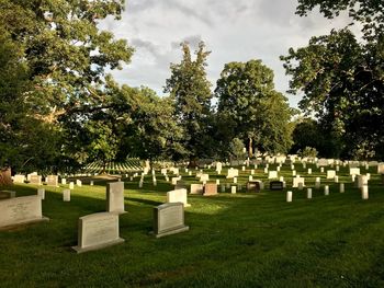 View of cemetery against sky