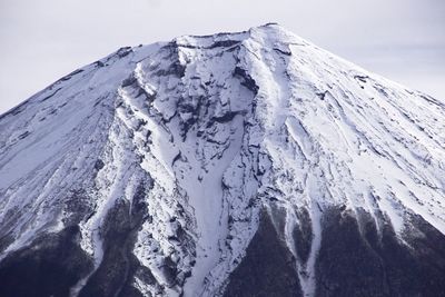 Scenic view of snow covered mountains