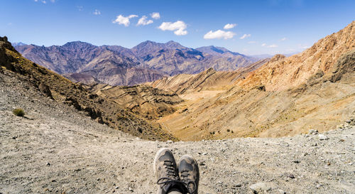 Low section of person on mountain