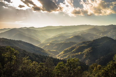 Scenic view of mountains against sky