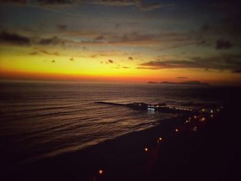 Scenic view of sea at sunset