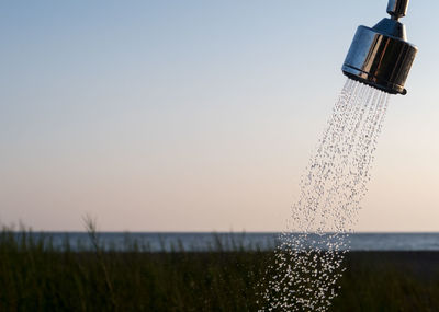 Close-up of water against clear sky