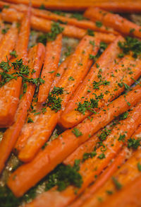 Close-up of cooked carrots