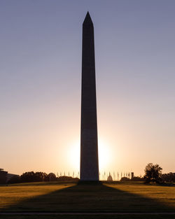 Low angle view of monument against sky during sunset