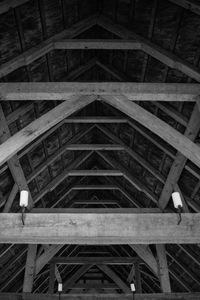 Low angle view of illuminated ceiling