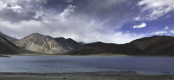 Scenic view of mountains against sky