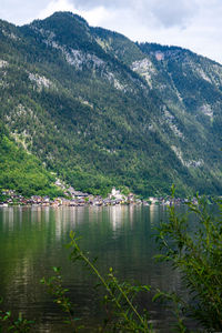 Scenic view of lake and mountains