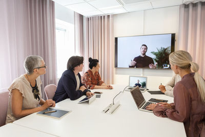 People during video conference