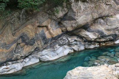 Rock formation in water