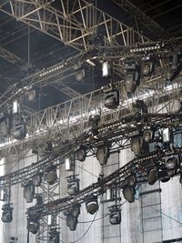 Spotlights over stage at night