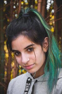 Close-up portrait of a beautiful young woman