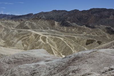 Scenic view of mountains against clear sky