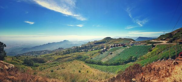 Panoramic view of landscape against sky