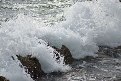 Waves splashing in water