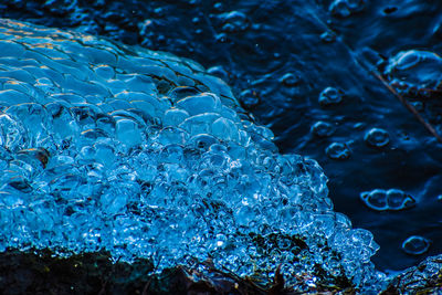 Close-up of bubbles in swimming pool