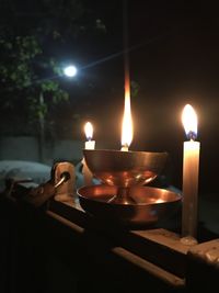 Close-up of lit candle candles