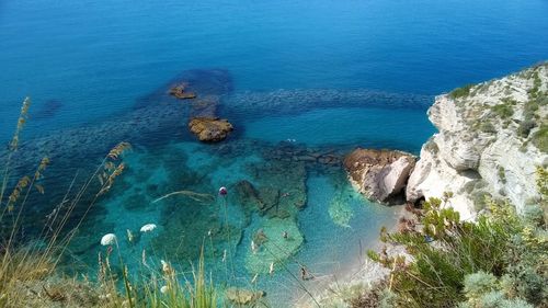 High angle view of tropea beach