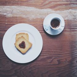 High angle view of coffee cup