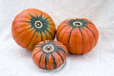 Close-up of pumpkin against gray background