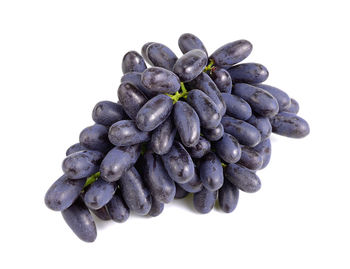 Close-up of grapes against white background