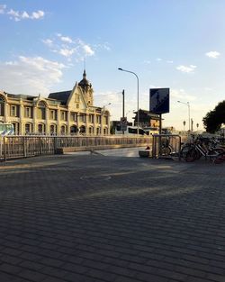 Road against sky in city