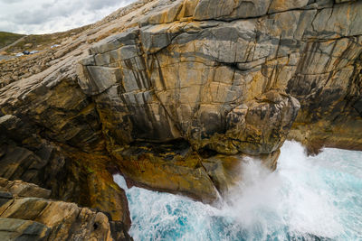 Rock formations in sea