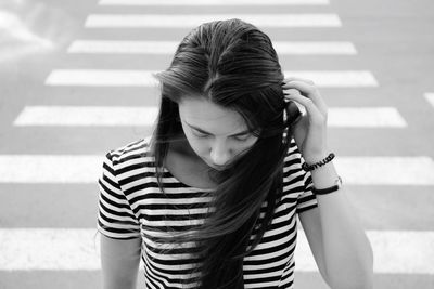 Young woman looking away