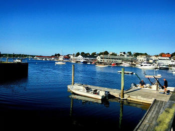 Boats in calm blue sea