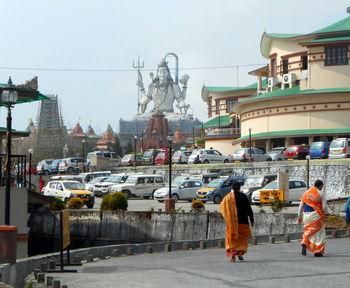 View of people in city