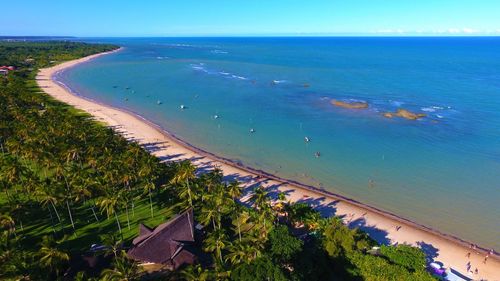 High angle view of beach against sky