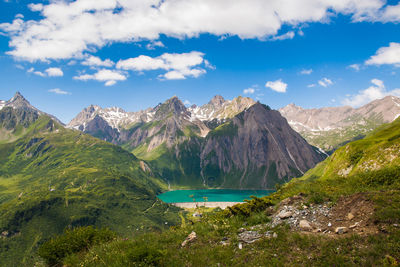 Beautiful view of morasco lake in val formazza, piedmont, italian alps