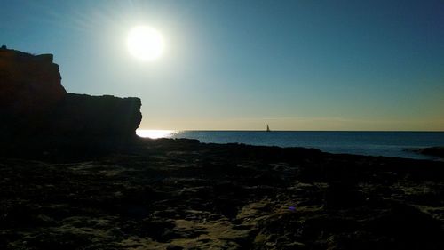 Scenic view of sea at sunset