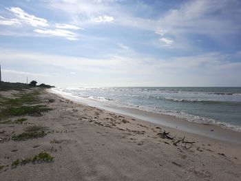 Scenic view of beach against sky